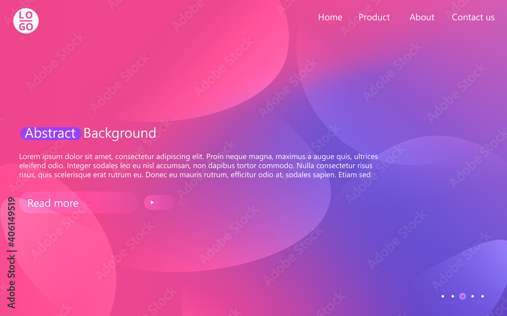 Poster Abstract website template with gradient. Presentation modern minimal blur background.