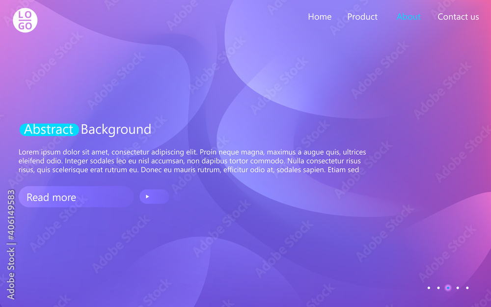 Aufkleber Abstract website template with gradient. Presentation modern minimal blur background.