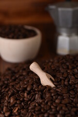 coffee beans and grinder
