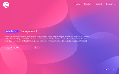 Abstract website template with gradient. Presentation modern minimal blur background.