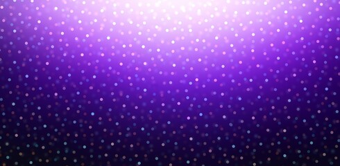 Colorful shimmer confetti on deep violet background. Magical holidays illustration.