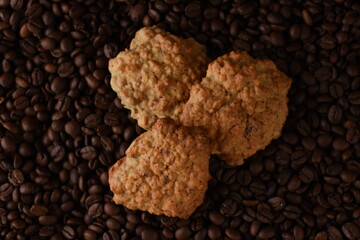 coffee beans on a table  cookies