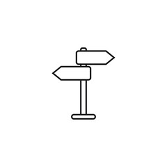 Signpost icon, direction icon isolated, expanded stroke