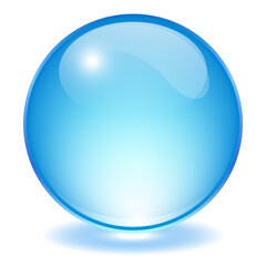 Blue glass orb vector illustration