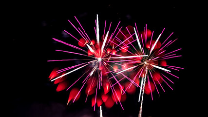 Fireworks for Celebration or Congratulations Holiday card 4th Fourth of July Blurred on purpose Oak...