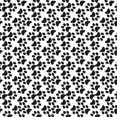 Cartoon paw for wallpaper design. Cartoon Modern design. Seamless fabric texture.