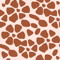 Giraffe fur seamless pattern, tropical animal skin texture