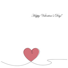 Valentines day card with heart vector illustration