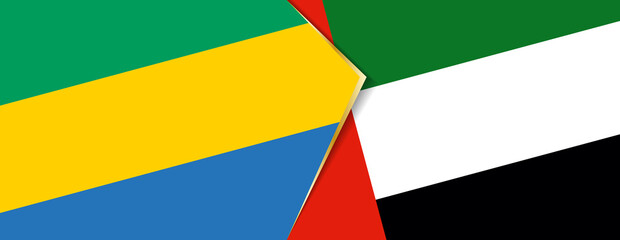 Gabon and United Arab Emirates flags, two vector flags.