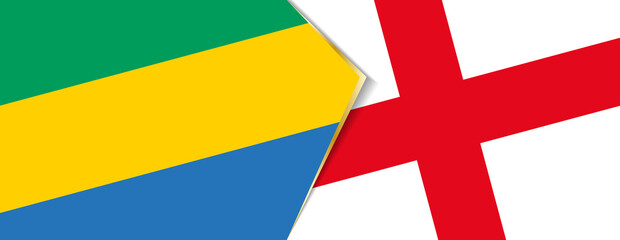 Gabon and England flags, two vector flags.