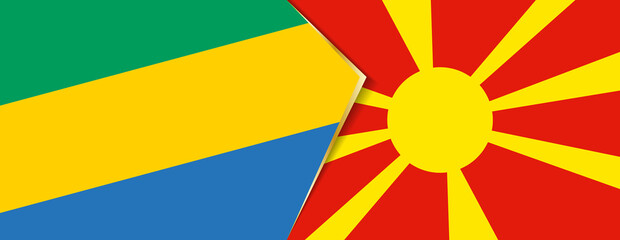 Gabon and Macedonia flags, two vector flags.