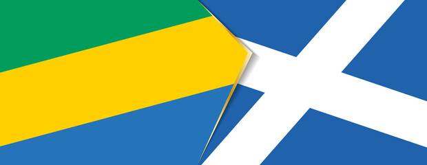 Gabon and Scotland flags, two vector flags.