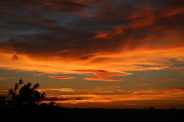 Sky, Sunset, Clouds, Red, Orange, London