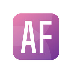 AF Letter Logo Design With Simple style