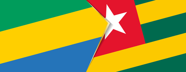 Gabon and Togo flags, two vector flags.