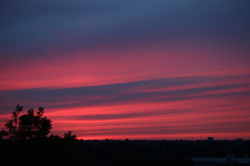 Sky, Sunset, Clouds, Red, Orange, London