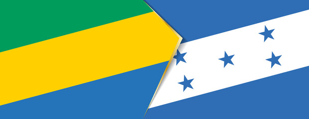 Gabon and Honduras flags, two vector flags.
