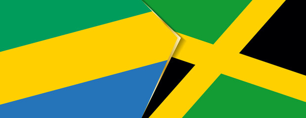 Gabon and Jamaica flags, two vector flags.