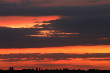 Obraz premium Sky, Sunset, Clouds, Red, Orange, London