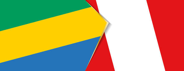 Gabon and Peru flags, two vector flags.
