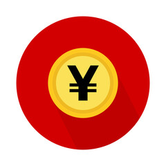 Fototapeta premium Yen coin icon, money bank flat design, finance symbol for web, logo, app vector illustration