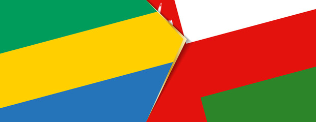 Gabon and Oman flags, two vector flags.
