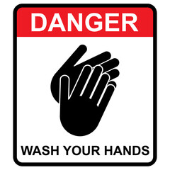 Fototapeta premium Clean your dirty hand, wash hygiene vector illustration icon, preventation flat symbol isolated on white background