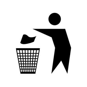 Do Not Litter Black Icon,Vector