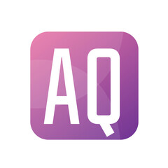 AQ Letter Logo Design With Simple style