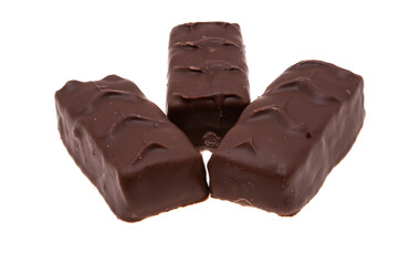 chocolate bar with nuts isolated