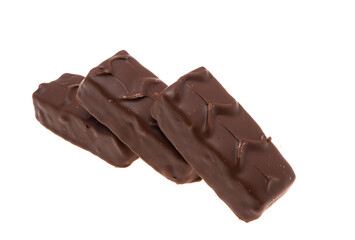chocolate bar with nuts isolated