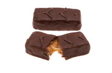 chocolate bar with nuts isolated