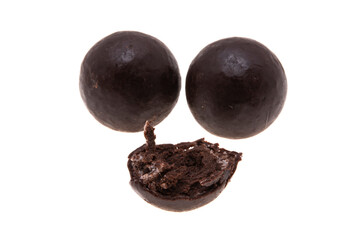 chocolate truffles isolated