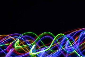 Abstract Glowing Rainbow Waves Lower Third Background