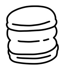 流行　マカロン・トゥンカロン　線画アイコン　韓国スイーツ　アイコン
