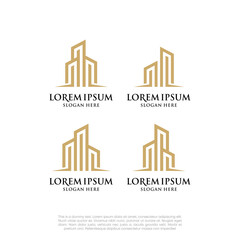 Set Real Estate Logo. Luxury Logo. Construction Architecture Building Logo Design Template Element	