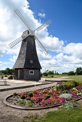 Windmill located in the small town of Holland, Manitoba, Canada near the Trans Canada Highway. Holland pays tribute to the windmills of Holland (The Netherlands). Canadian roadside tourist attraction.