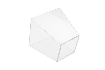 A clear plastic cup container which use for dessert and sweets 