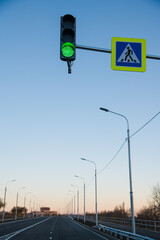 Traffic light at the pedestrian crossing