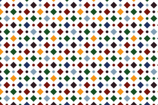 wallpaper simulating a Granada tile, with a pattern of squares and eight-pointed stars