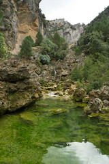 view of the source of the river Borosa located in the Natural Park of the Sierras de Cazorla, Segura and las Villas, Andalucia, Spain.