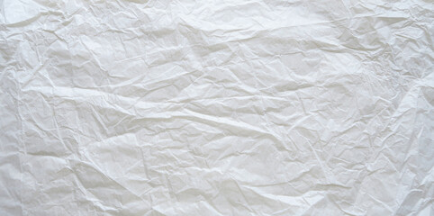 Thin, crumpled, white paper. Parchment blank sheet, grunge fn.