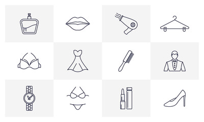 Fashion icon logo concepts vector, Creative design template, Illustration