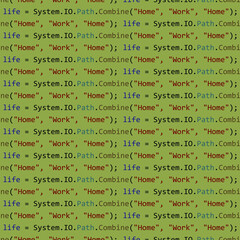 Pattern for the programmer. life = System.IO.Path.Combine( "Home", "Work", "Home" ); All my life in one command.  Vector stock illustration eps 10.