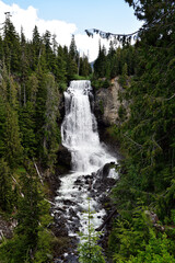 Fototapeta na wymiar This spectacular 141 foot waterfall is located in the scenic Callaghan Valley south of Whistler, Canada