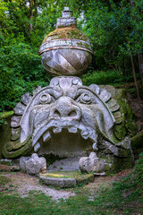 Sculpture of Glaucus, The Sacro Bosco, Park of the Monster, Bomarzo, Viterbo, Lazio, Italy