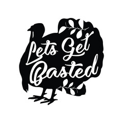 Funny Quote Thanksgiving day text and illustration