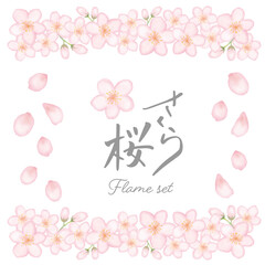 Obraz premium 水彩風 桜 フレームセット