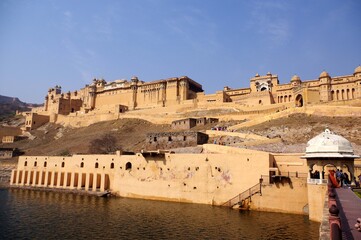 Fototapeta premium Le fort d'Amber à Amber, Jaipur, Rajasthan, Inde