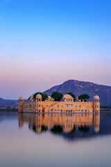 Water Palace Jal Mahal at sunset, Jaipur, Rajasthan, India